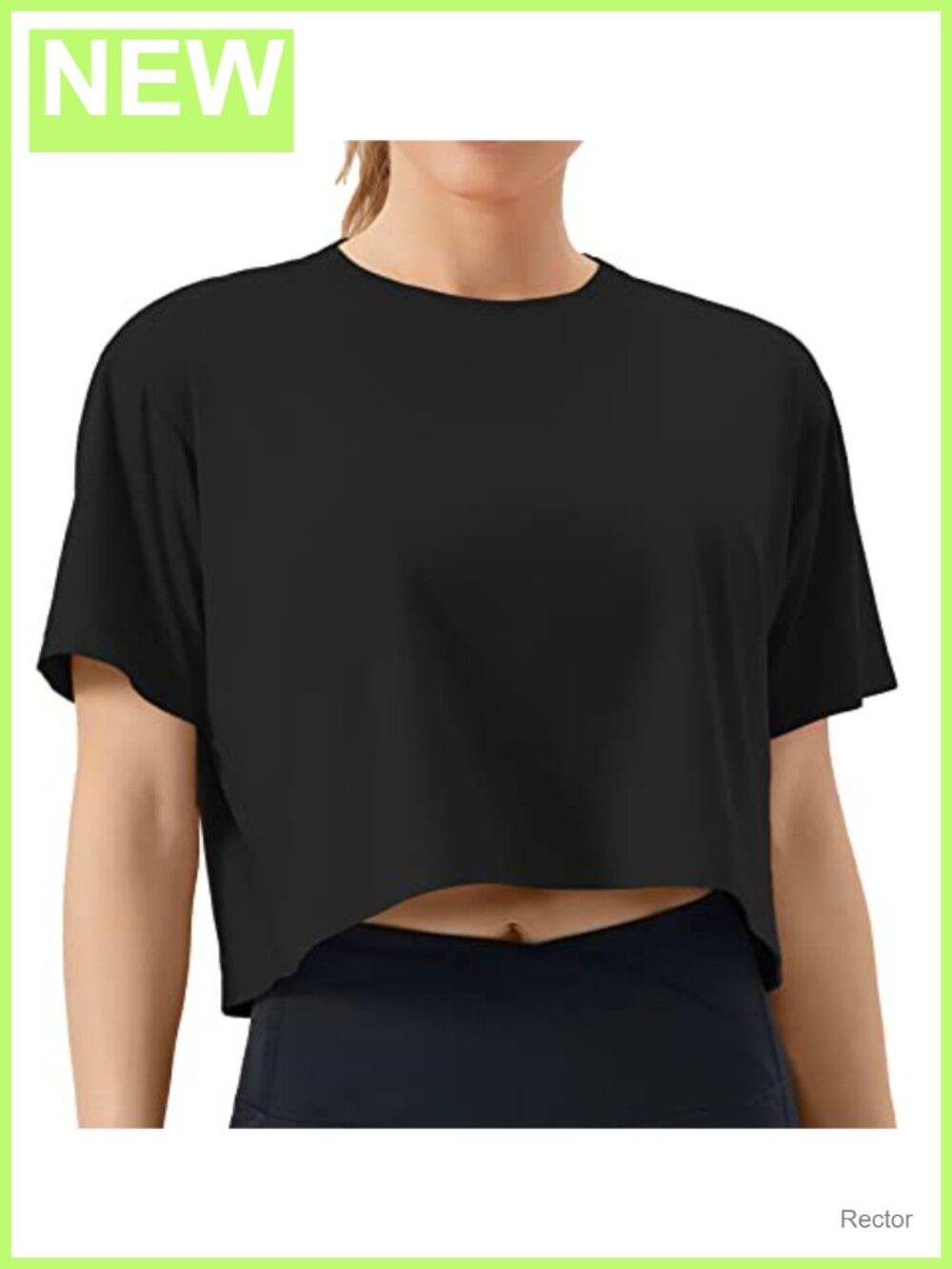 Workout Crop Top Boxy Yoga Cropped T-Shirt Short Sleeve